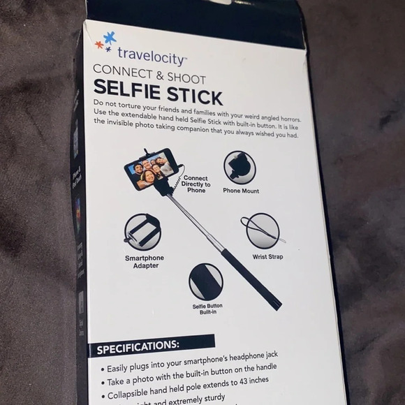 🎉HP🎉Travelocity Connect and Shoot selfie stick black New - Picture 7 of 10
